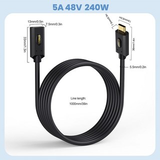 C타입 호환되는 240w SSD용 그래픽 스테이션 도킹 UHD, 0, 3  블랙 USB4 0 Type C 사이드 커브 수컷