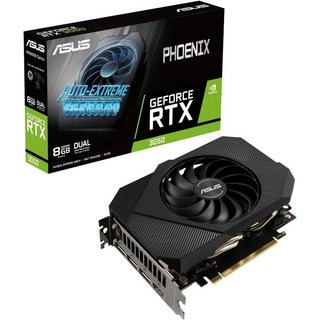 고사양 ASUS Phoenix NVIDIA GeForce RTX 3050 게이밍 그래픽 카드 - PCIe 4.0 8GB GDDR6 메모리 HDMI 2.1 DisplayPort 1., 싱글 팬, PH-RTX3050-8G