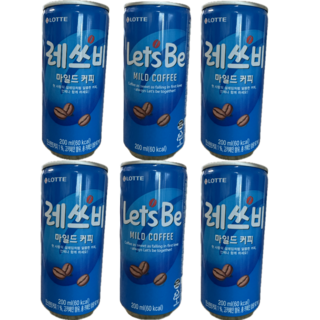레쓰비 마일드 캔커피, 200ml, 6개