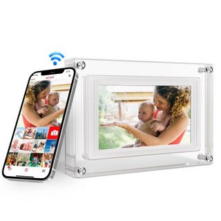 디지털 전자 스마트 액자 앨범 사진 동영상 Frameo 5 인치 WiFi 1280*720 IPS HD 클라우드 32GB 저장 USB 자동 회전, UK, X-1)34957692955