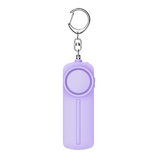 Keebright 휴대용 미니 경보기 130dB 경보음 LED 라이트 내장 여성 아이 노인용 호신용품 자기방어 알람 키링, 보라, 1개