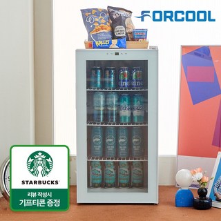 포쿨 미니쇼케이스 음료수 냉장고 가정용 술장고 90L, FC-90MS, 화이트
