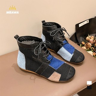 MEAWA 1/1+1 여름용 여성 망사 앵클부츠 메쉬 얇은 샌들 2color