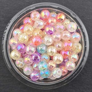 비즈팡 [RA-002]아크릴볼 크랙볼 8mm 오로라코팅 멀티크랙볼 CRACK