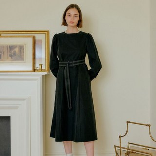 엽페 BELT STITCH ONEPIECE_BLACK
