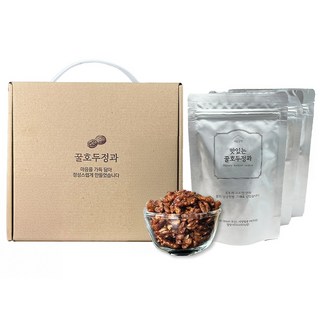 [스티커제작][호두 3봉지] 대용량 호두정과 간식 단체 선물 세트 답례품 추천, 50g, 3개