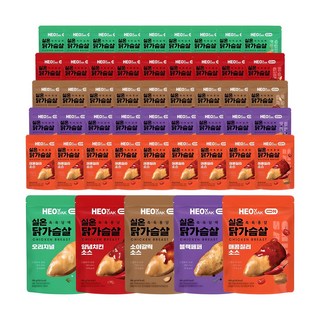 허닭ON 촉촉담백퐁당 실온 닭가슴살 5종 혼합, 50개, 120g