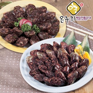 백암전통순대 고기순대 1kg 야채순대 2팩 냉동보관 에어프라이어 부모님 아이들 간식 야식 기타즉석식품, 1세트