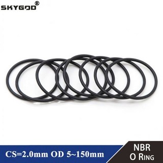 오링 o-ring 10/50개 블랙 O 링 CS 2mm OD 5mm ~ 150mm NBR 자동차 니트릴 고무 라운드 형 부식 오일 방지 씰 와셔, OD 18mm ID 14mm, 50Pcs, 50개