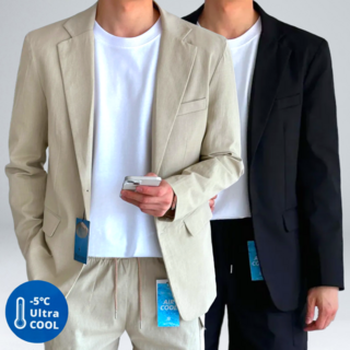 남성용 빅사이즈 여름 린넨 정장 싱글 블레이져 자켓