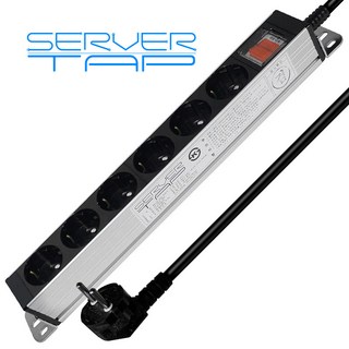 현대국산 2800W 16A 알루미늄 6구 멀티탭 서버탭 사무용 가정용 멀티 콘센트, 2.5m, 1개, 블랙실버
