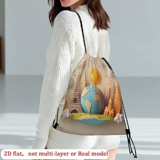 1개 녹슨 레드 크랙 캔버스 드로스트링 백팩 - 2D 플랫 프린트 생생한 패턴 유니섹스 일상용 다목적 휴대용 가방 야외 활동 및 캐주얼 출퇴근 선물용 (크리스마스 추수감사절 아버