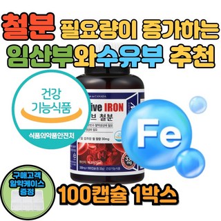 헴철 햄철 비헴철 어린이 키즈 청소년 철분제, 1박스, 100정
