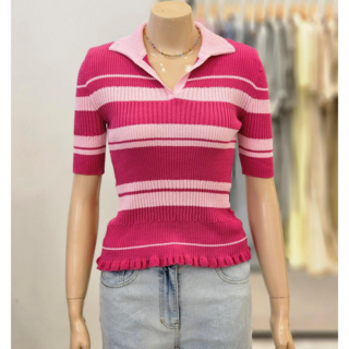 시슬리 스트라이프 골지 니트 SAKP42331