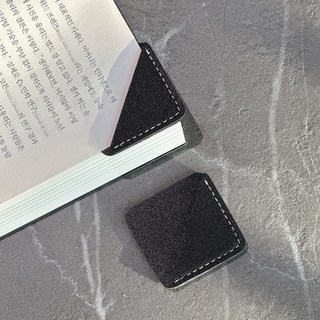 [구김제로] 미미누 가죽 감성 책갈피 북마크 북클립, 블랙, 2개