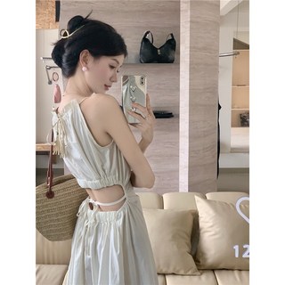 YioYcc 여성 휴양지 니트원피스 원피스 뷔스티에 롱원피스