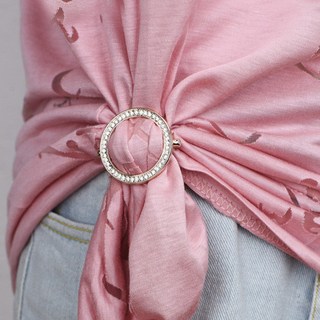 PK글로벌 옷 매듭 스카프 브로치 큐빅 진주 스카프링