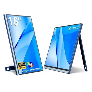 한정특가 VEOUT 16인치 FHD 60Hz 휴대용 게이밍 모니터 노트북 폰 외장두번째화면 케이블증정 1200P LCD 경량슬림 선물포장, VEOUT-16-60-Blue, 35.6cm