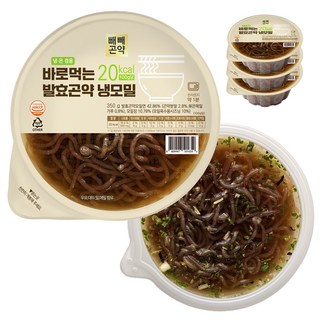100g당 20kcal 바로먹는 발효곤약 냉모밀, 4개, 349g