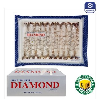 DIAMOND 노바시새우 20미 30미 40미 냉동 손질 튀김용 새우, 1박스