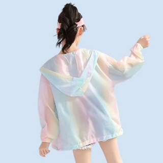 뉴발바람막이키즈 여름 주니어아동 레인보우 자외선 차단 집업