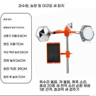 새쫓는기계 시각소리겸용 농작물보호용 대형 새 쫓기 기계 솔라 울음 소리 효과 강화, 11)나이트 플리츠 아이언