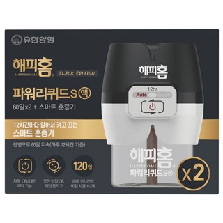 해피홈 블랙에디션 스마트 훈증기 + 파워 리퀴드 S액 리필 60일 2p 세트, 4세트