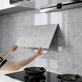 붙이는 대리석 타일 스티커 방수 접착 벽지 시트지 3D 입체 타일 32P 세트, 그레이마블