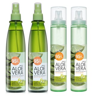 알로에베라 모이스처 수딩 젤 미스트 310ml 2개+125ml 2개 수분충전+피부진정+영양, 4개