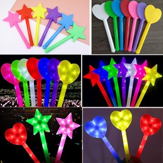 야광 36cm LED 용품 막대봉 마술 응원봉, 1개, 하트노랑