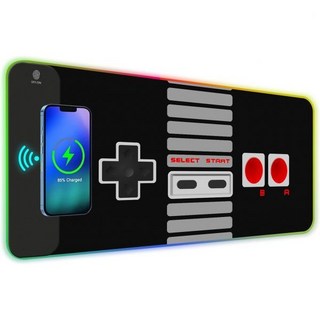 무선 마우스 블루투스 투루루 RGB 충전 게이밍 패드 7.5/10/15W 10가지 조명 모드 LED 컴퓨터 키보드 매트 마우스패드 800x300x4mm 확장형 대형 데스크 게임, Game Console Buttons Black