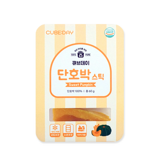 큐브데이 단호박 스틱 아이주도 핑거푸드 BLW 다진 야채 채소 토핑 죽, 1개, 60g
