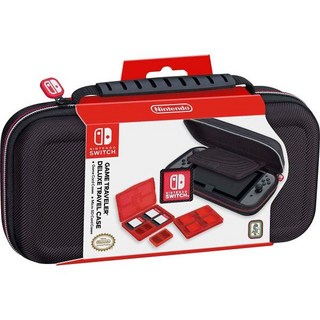 Nintendo 닌텐도 스위치 OLED 본체 패키지 게임 트래블러 디럭스 케이스 라이트 블랙 탄도 나일론 뷰잉 스탠드 보너스 핸들 라이선스 미국 내 판매 케이스용으로도 사용 가