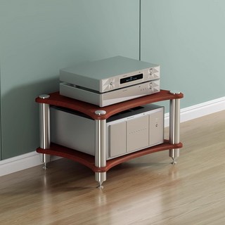 투윅스 오디오랙 선반 장식장 스피커 오디오장 음향장비 진열대 받침대 오디오 소형 스탠드 렉, 체리, 2단