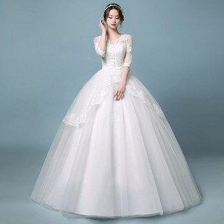 [당일발송] 자수소매 벨라인 웨딩드레스 리마인드 셀프웨딩 WD_415
