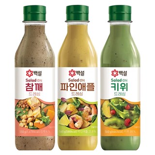 CJ 백설 대용량 드레싱 혼합 3개 (참깨550g+파인애플560g+키위560g), 1세트, 1.67kg