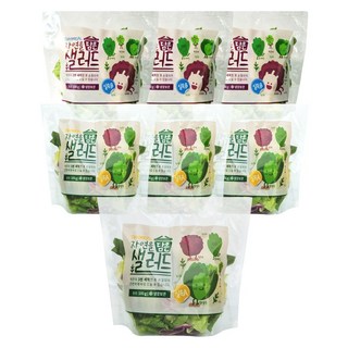 데이밀 자연을담은 샐러드 실속 혼합구성 100g 국내산 야채믹스, 드레싱없음, 7개