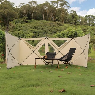 Frokom 윈드스크린 원터치 오토 바람막이 캠핑 윈드스크린 타프 사이드월, 카키