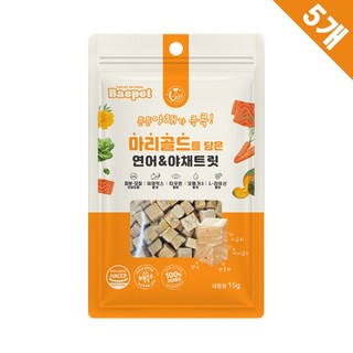 [특가할인] 베이펫 마리골드 담은 연어&야채트릿 15g x5