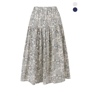BNX 데일리 페이즐리 자가드 셔링 롱 스커트 BW2SK004L0