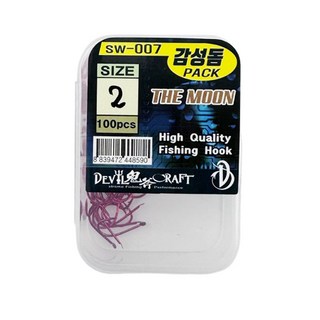 더문 감섬돔 국산 덕용 낚시바늘 레드색상, 1개, 100개입