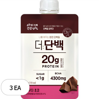 더단백 파우더 초코 프로틴, 31g, 3개