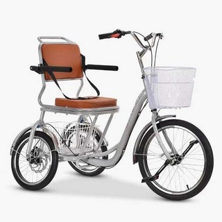 어르신 세발자전거 삼륜자전거 노인 효도 부모님 선물, 실버 x 1개, 1개