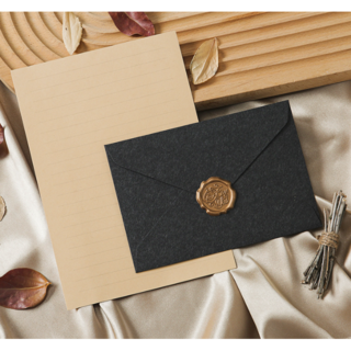 베러홈 고급 편지봉투 3p + 편지지 10p + 실링 스티커 3p 세트 차콜블랙 상품 이미지