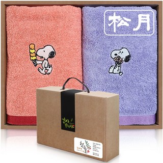 송월타올 스누피 코마사 150g x 2p 수건선물세트 근로자의날 어버이날 돌 환갑 칠순 팔순 회사 교회 어린이집 유치원 학교 기업 행사 조문 개업 결혼 호텔 답례품, A세트 (코랄레드 + 라이트퍼플), 1개