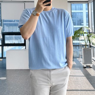 룩플레인 시원한 린넨 라운드 여름 반팔 니트 11color