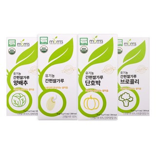 [맘스] 유기농 초보 이유식용 쌀가루 4종 세트, 75g x 4개 습식쌀가루