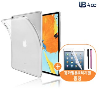 UBacc 아이패드 미니 3 젤리 백커버 케이스 (보호필름 및 터치펜 증정) – 투명과 강화 보호필름 포함