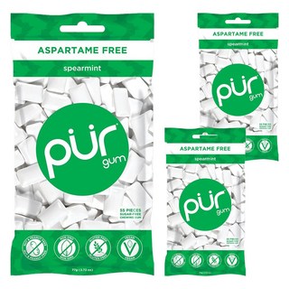 퍼검 아스파탐 프리 스피아민트 비건 무설탕 글루텐 프리 77g 3개 상품 이미지