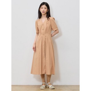 리스트 코튼 브이넥 플레어 원피스 택가격 358000원